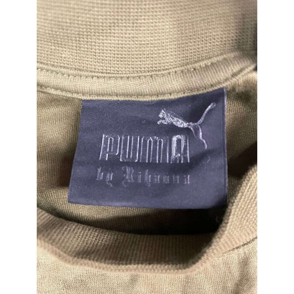 Puma Fenty by Rihanna Short Sleeve Top Womens Small Green Drawstring Waist NWT - Picture 8 of 15